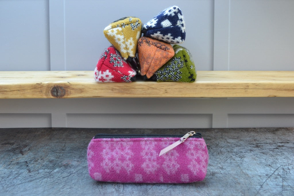 Welsh tapestry pencil cases Pink