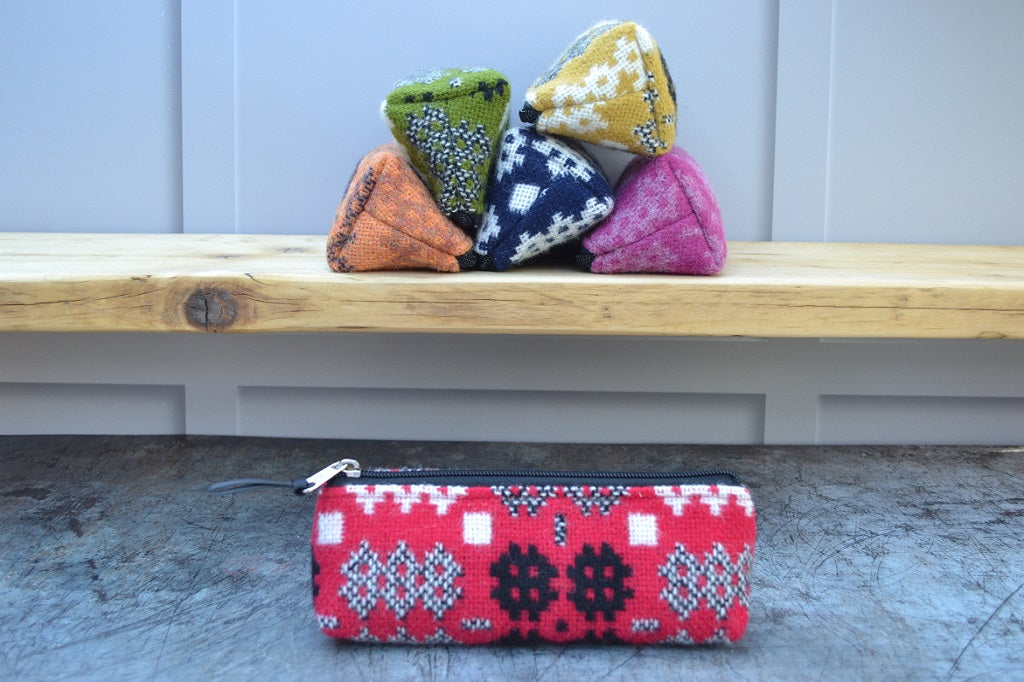 Welsh tapestry pencil cases Red