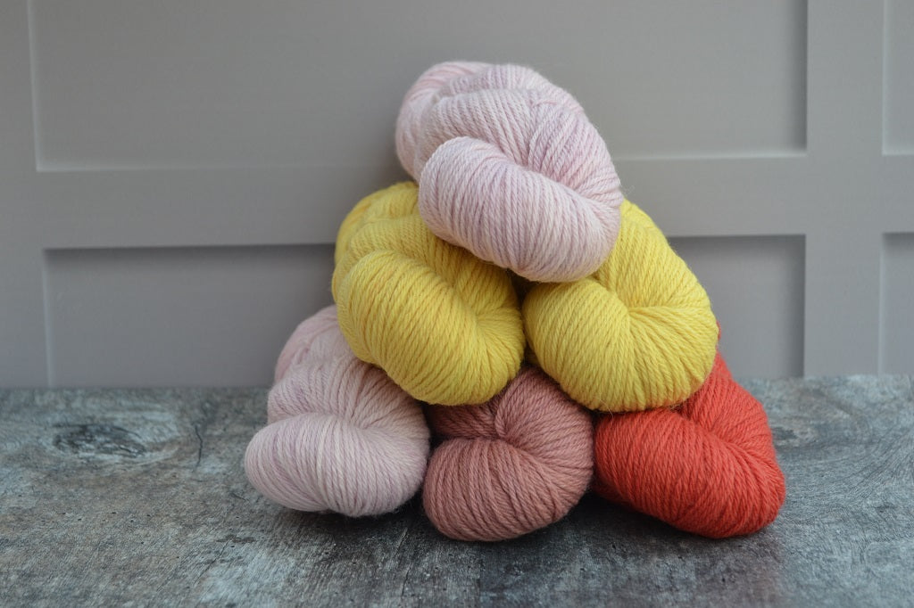 Hand Dyed Yarn dyed with natural dyes - Corriedale Aran
