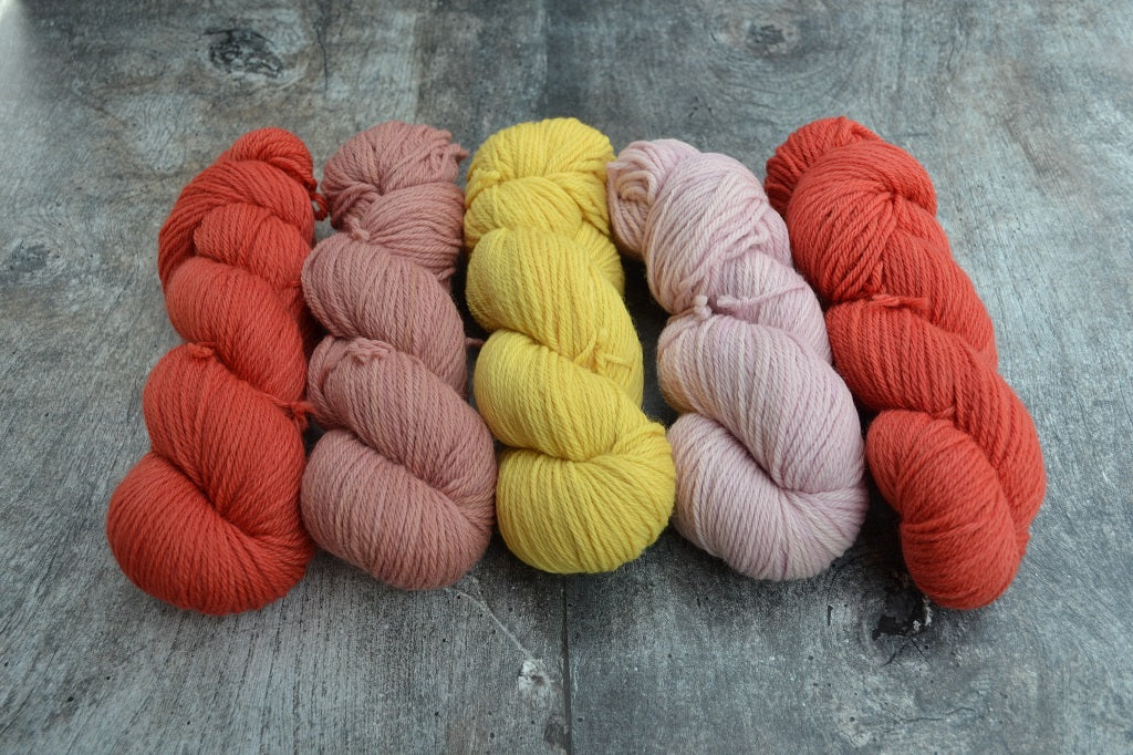 Hand Dyed Yarn dyed with natural dyes - Corriedale Aran 1