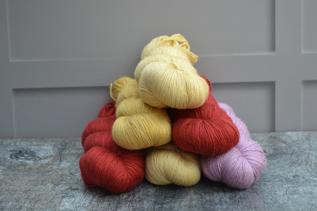 Hand Dyed Yarn, dyed with natural dyes - Merino Silk