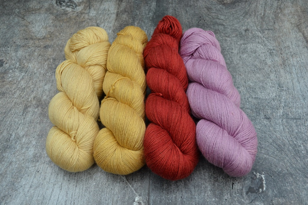 Hand Dyed Yarn, dyed with natural dyes - Merino Silk 1