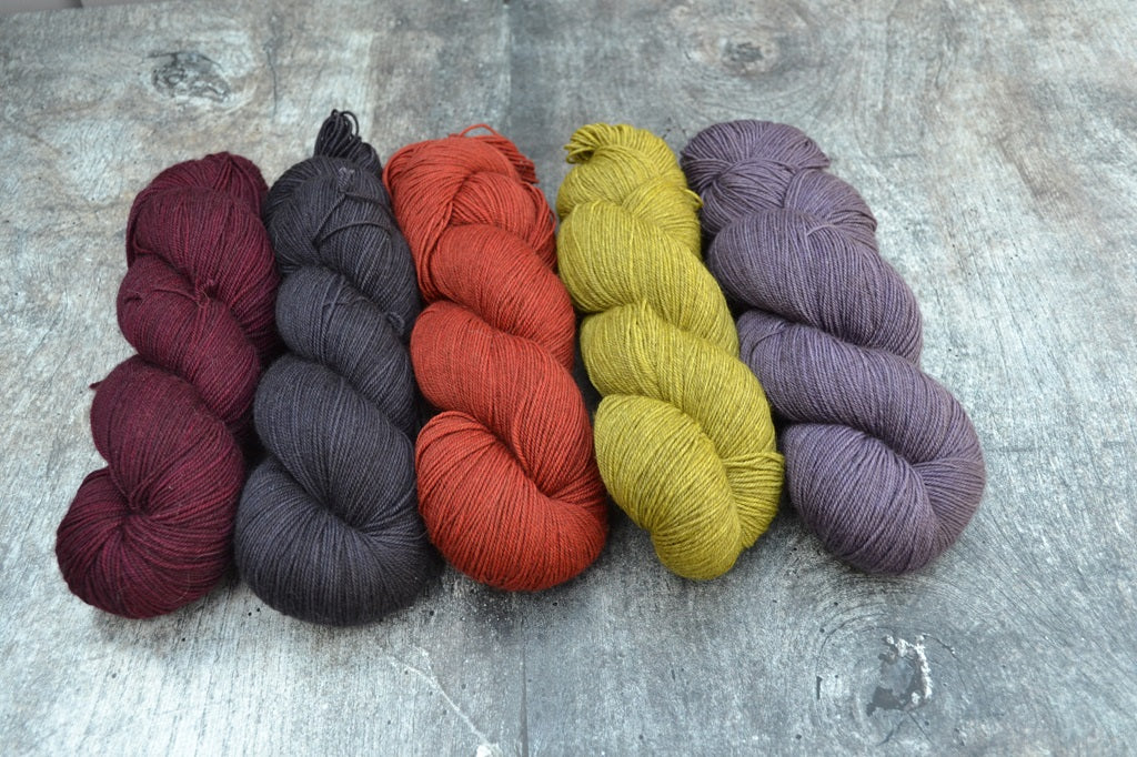 Hand dyed yarn, dyed with natural dyes - Yak Sock 1