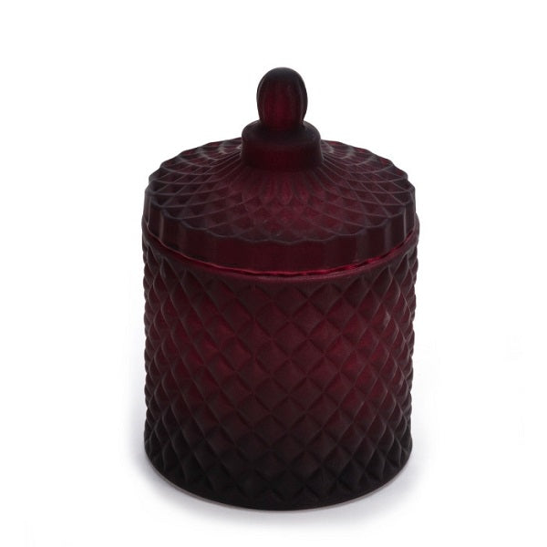 Hand poured geo glass candles - Burgundy