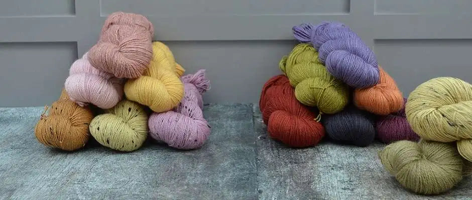 Hand dyed yarn UK, dyed with natural dyes in Pembrokeshire, Wales, UK.