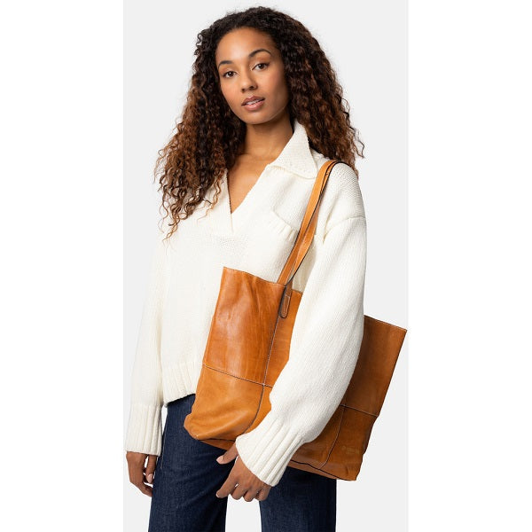 ReDesigned PROJECT 19, a comfy knitting companion - Soft Leather Shopper Bag - Burned Tan