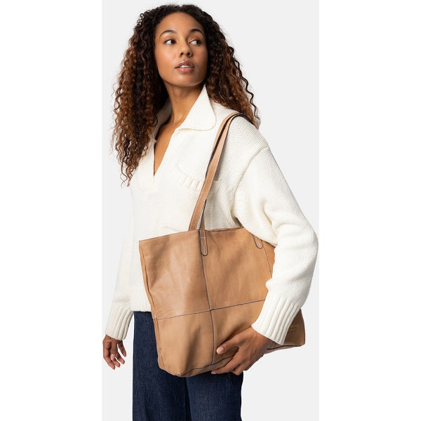 ReDesigned PROJECT 19, a comfy knitting companion - Soft Leather Shopper Bag - Taupe