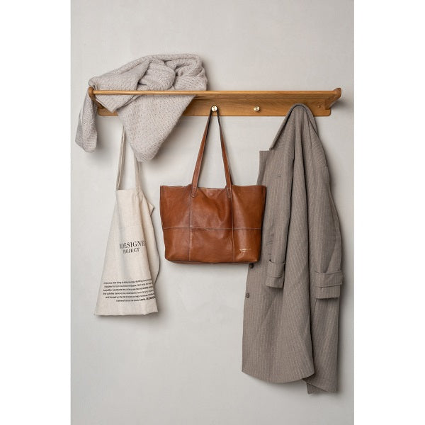 ReDesigned PROJECT 19, a comfy knitting companion - Soft Leather Shopper Bag - Walnut 1