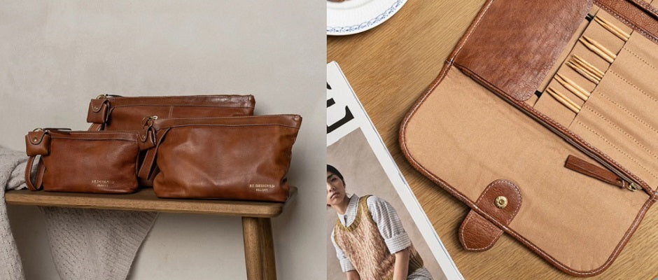 ReDesigned Handmade Leather knitting organisers